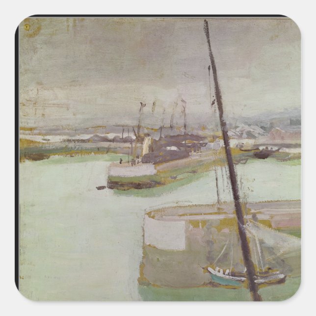 Adesivo Quadrado The Port of Honfleur, 1919 (Frente)