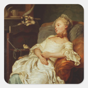 Adesivo Quadrado The Sleeper, 1759 (óleo na canvas)