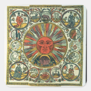 Adesivo Quadrado The Sun e o zodíaco, russo, fim do século XVIII