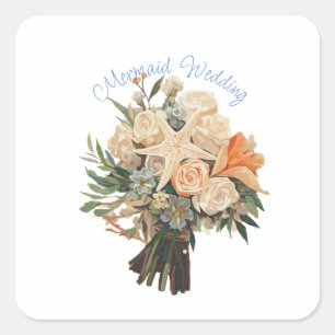 Adesivo Quadrado Theme Sereia Casamento