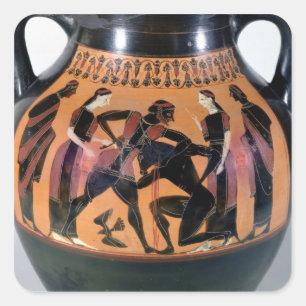 Adesivo Quadrado Theseus que luta o Minotaur