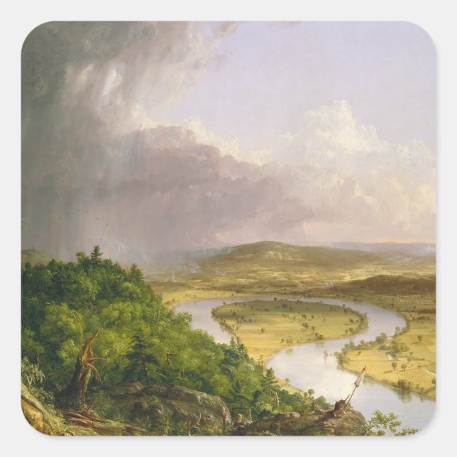 Adesivo Quadrado Thomas Cole O Oxbow Rio Connecticut (Frente)