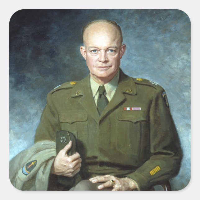 Adesivo Quadrado Thomas Edgar Stephens Dwight D. Eisenhower (Frente)