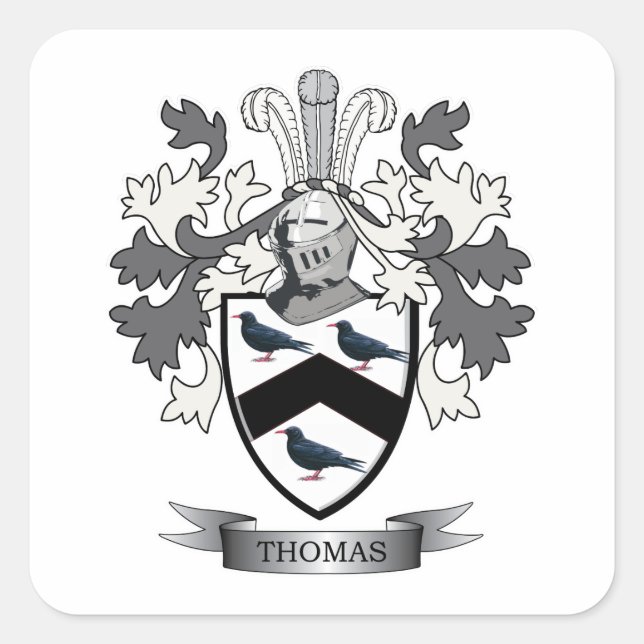 Adesivo Quadrado Thomas Family Crest (Frente)
