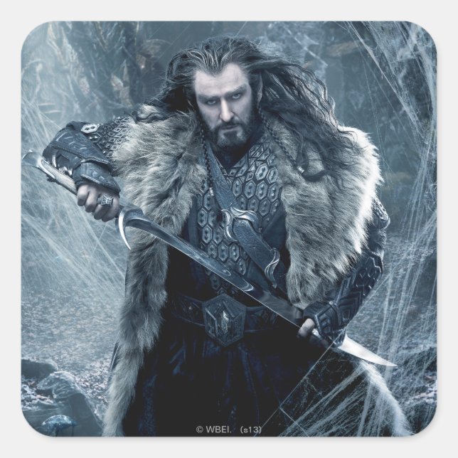 Adesivo Quadrado THORIN OAKENSHIELD™ Caracter Poster 3 (Frente)