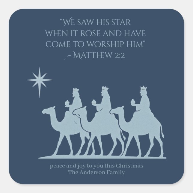 Adesivo Quadrado Three Wise Men Sticker – Following the Star (Frente)
