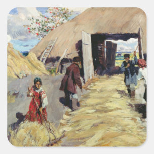 Adesivo Quadrado Threshing Floor, 1916