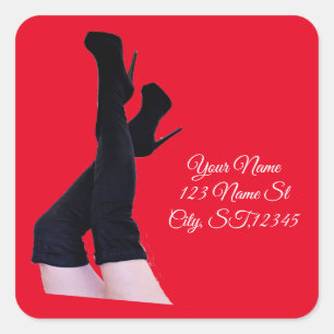 Adesivo Quadrado Thunder_Cove de Boots Thunder-high de Couro Preto