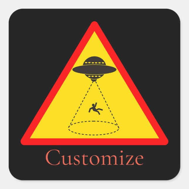 Adesivo Quadrado Thunder_Cove do OVNI de Abdução de alienígenas (Frente)