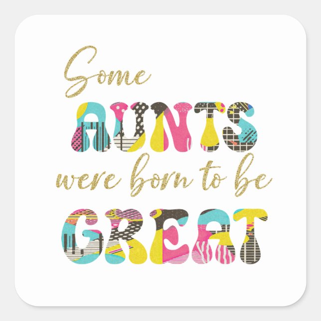 Adesivo Quadrado tia excelente (Frente)