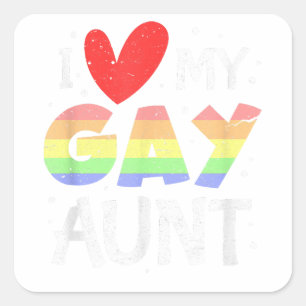 Adesivo Quadrado Tia LGBT Orgulho gay com Texto Alemão Eu Amo Meu