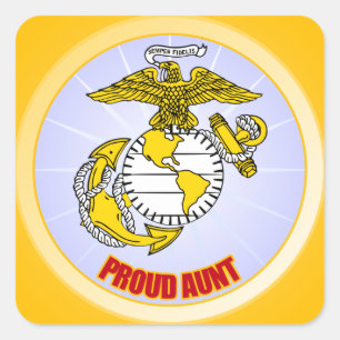 Adesivo Quadrado Tia orgulhosa do USMC