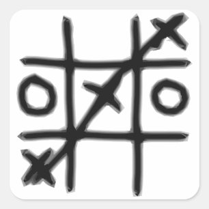 Adesivo Quadrado Tic Tac Toe - 3 em uma Linha