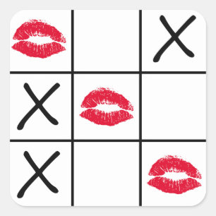 Adesivo Quadrado Tic Tac Toe lábios