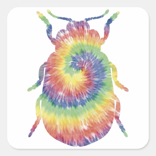 Adesivo Quadrado Tie Dye Beetle Sticker (Frente)