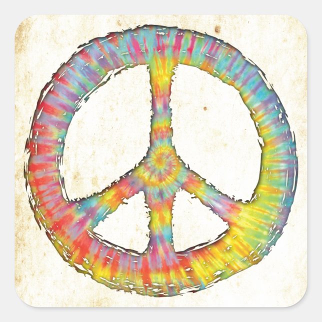 Adesivo Quadrado Tie-Dye Peace 713 (Frente)
