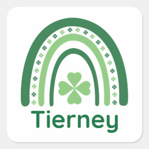 Adesivo Quadrado Tierney Name Clover Boho Rainbow