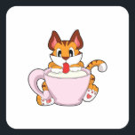 Adesivo Quadrado Tiger cat with Cup of Milk.PNG<br><div class="desc">This design is the perfect gift for a birthday,  Christmas and other celebrations. It is suitable for women,  men and kids.</div>