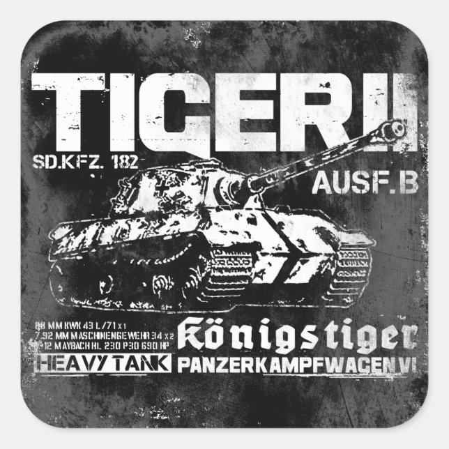 Adesivo Quadrado Tiger II Sticker (Frente)