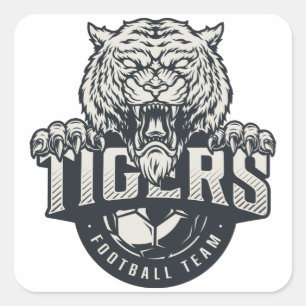 Adesivo Quadrado Tigers Football Team