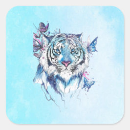 Adesivo Quadrado Tigre