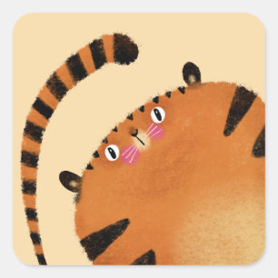 Adesivo Quadrado Tigre