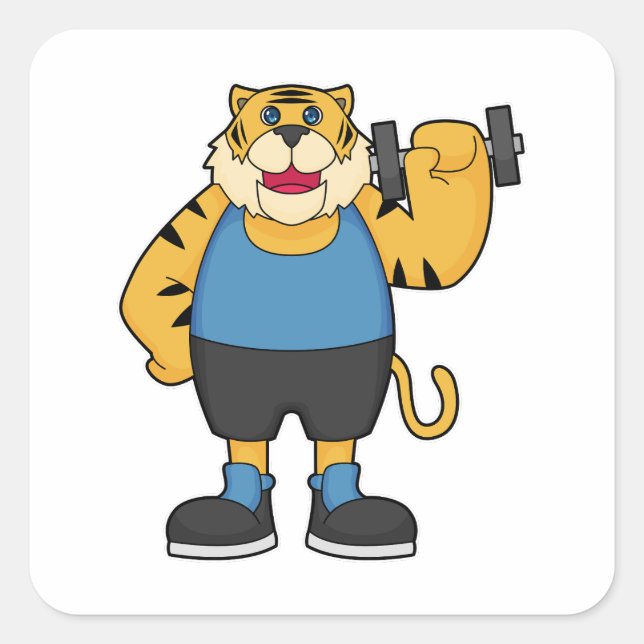 Adesivo Quadrado Tigre Malhação Dumbbell (Frente)