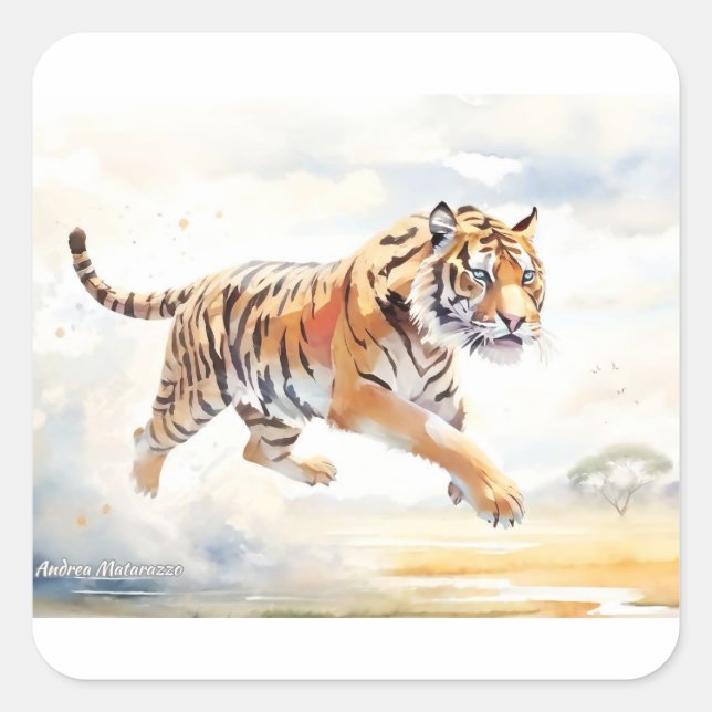 Adesivo Quadrado Tigre na Ação 2 (Frente)