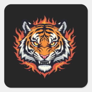 Adesivo Quadrado Tigre Silencioso – Precisão e Poder