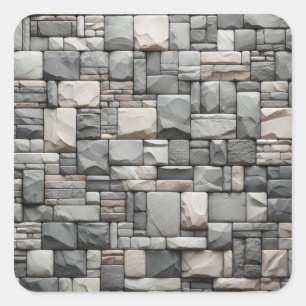 Adesivo Quadrado Tijolo de Pedra da cinza com Textura Castanha