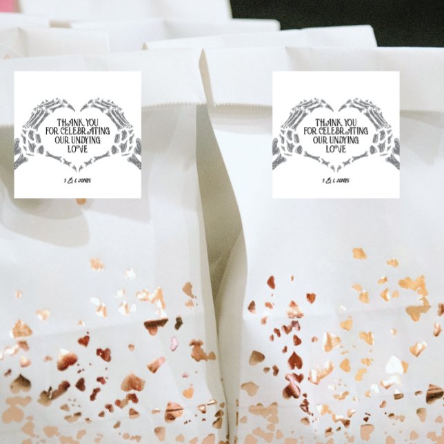 Adesivo Quadrado Til Death Nos Parte | Vinheta de Favor do Partido  (Criador carregado)