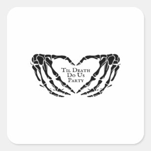 Adesivo Quadrado Til Death - Skeleton Heart Mãos