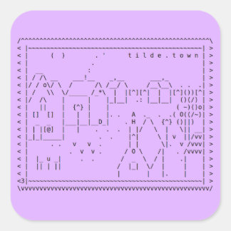 Adesivo Quadrado tilde.town ascii art sticker
