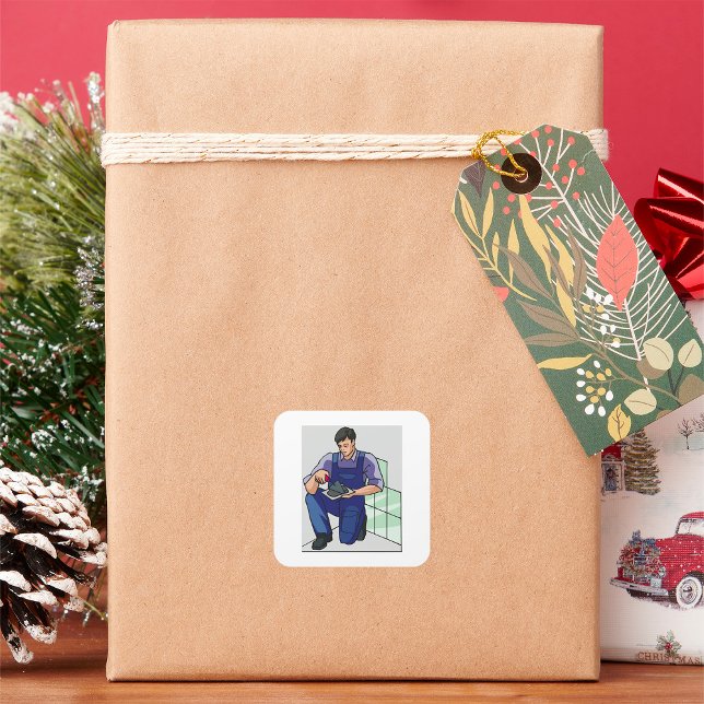 Adesivo Quadrado Tiler No Trabalho (Criador carregado)