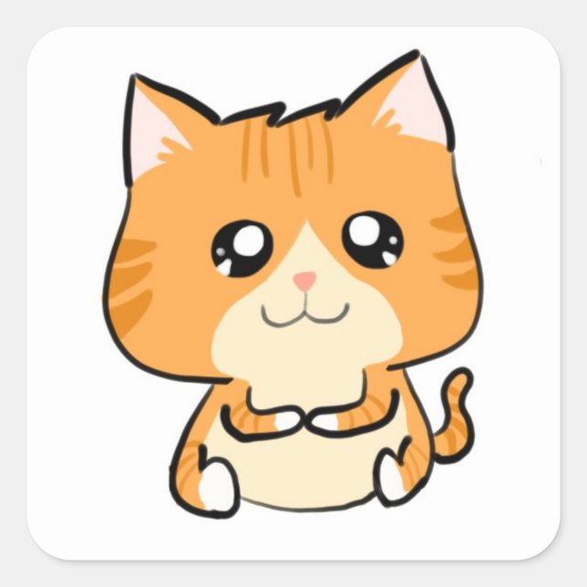 Adesivo Quadrado Timmy, o Gato! (Frente)