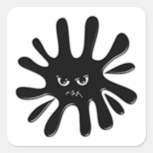 Adesivo Quadrado Tinta Negra Irritada