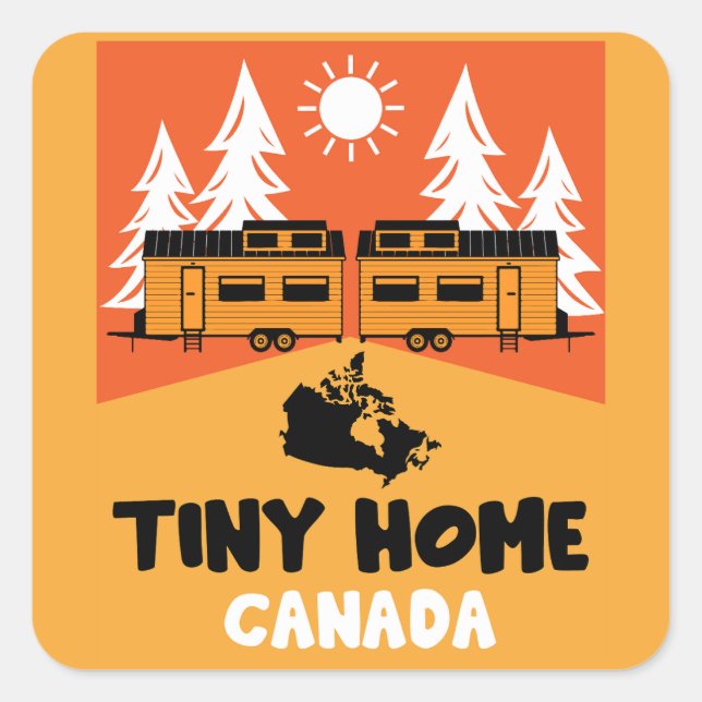 Adesivo Quadrado Tiny House Home Canadá (Frente)