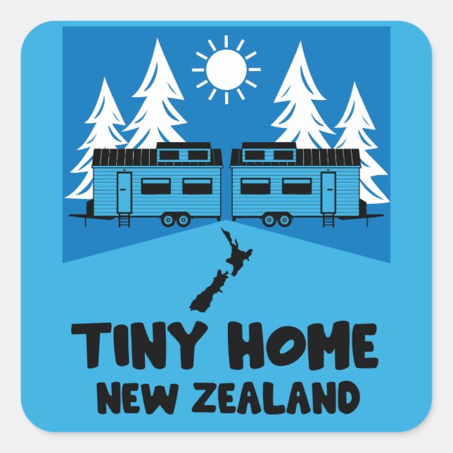 Adesivo Quadrado Tiny House Home Nova Zelândia (Frente)