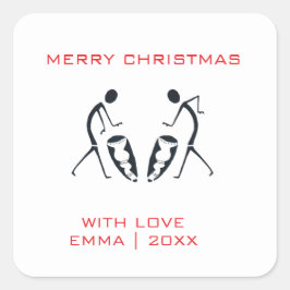 Adesivo Quadrado tipografia, baterões Silhouette Natal