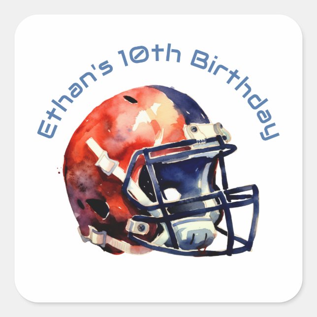 Adesivo Quadrado Tipografia de Baseball Azul e Vermelho (Frente)