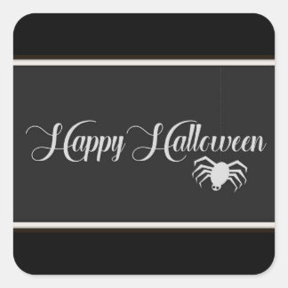 Adesivo Quadrado Tipografia Feliz de Halloween
