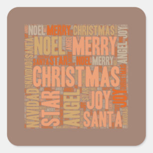 Adesivo Quadrado Tipografia Feliz de Natal