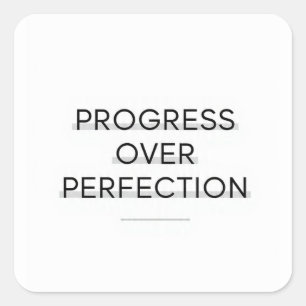 Adesivo Quadrado Tipografia moderna progressiva sobre texto de perf