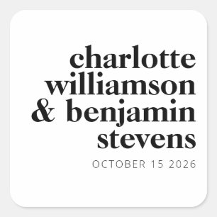 Adesivo Quadrado Tipografia retrorreflectora minimalista moderna, p