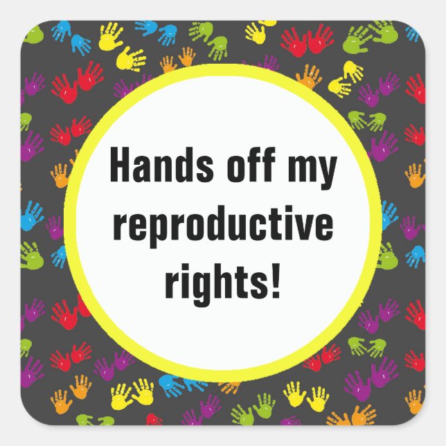 Adesivo Quadrado Tira as mãos do meu Design de direitos (Frente)