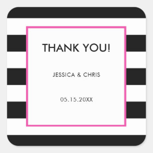 Adesivo Quadrado Tiras Cor-de-rosa-quente preto preto-escuro Elegan