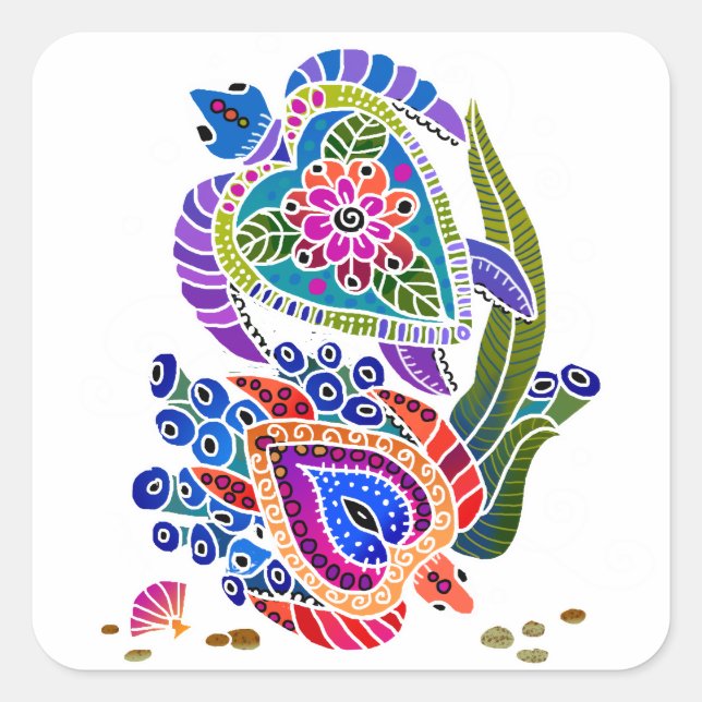 Adesivo Quadrado Tiras SEA - personalizar o fundo (Frente)