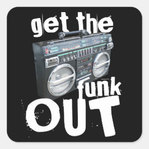 Adesivo Quadrado Tire O Funk Do Boombox Ghetto Blaster