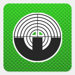 Adesivo Quadrado Tiro verde do esporte