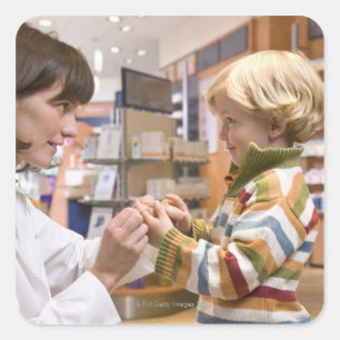 Adesivo Quadrado tiros interiores de uma farmácia